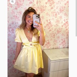 Threaded Collections Boutique Layla Yellow Mini Dress